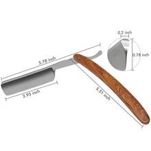 Бритва с прямым черным краем, бритва для бритья для мужчин, матовая сталь без лезвия, ручная работа, винтажная чистая древесина
