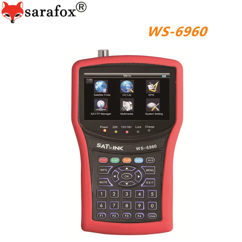 Satlink WS 6960 DVB S2 4.3 дюймов дисплей HD DVB-S2 MPEG4 спутниковый Finder метр | Электроника