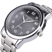 Мужские кварцевые часы против часовой стрелки, с обратным чешуем, стальной браслет, водонепроницаемые мужские Студенческие часы, Прямая поставка