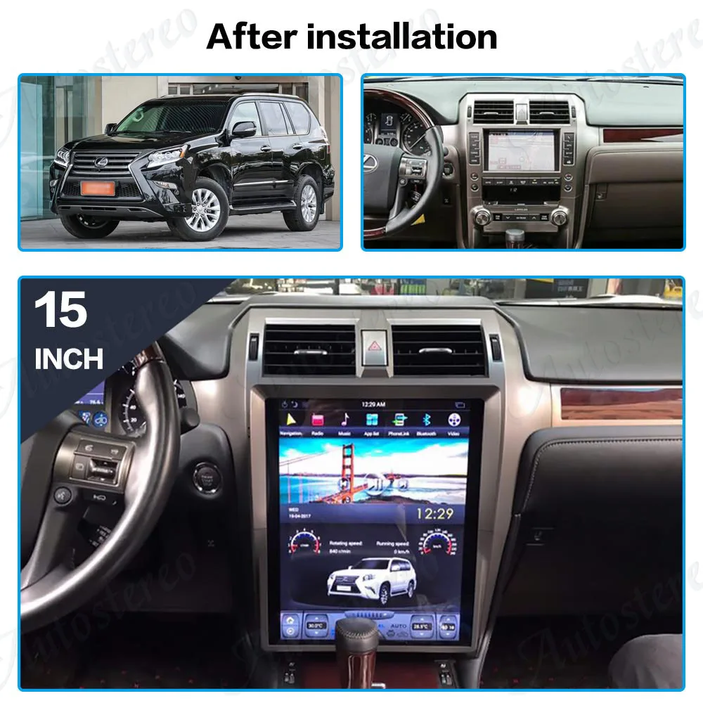 Best PX6 4GB RAM Tesla style Android 8.1 Car GPS Navigation For Lexus GX400 GX460 head unit multimedia radio tape recorder autostereo 1