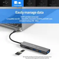 כרטיס sd USB / מסוג C HUB כדי TF USB 3.0 Multi & חריץ כרטיס SD עבור ה- MacBook Pro Huawei מחשב מתאם Dock 4 נמל ספליטר (5)