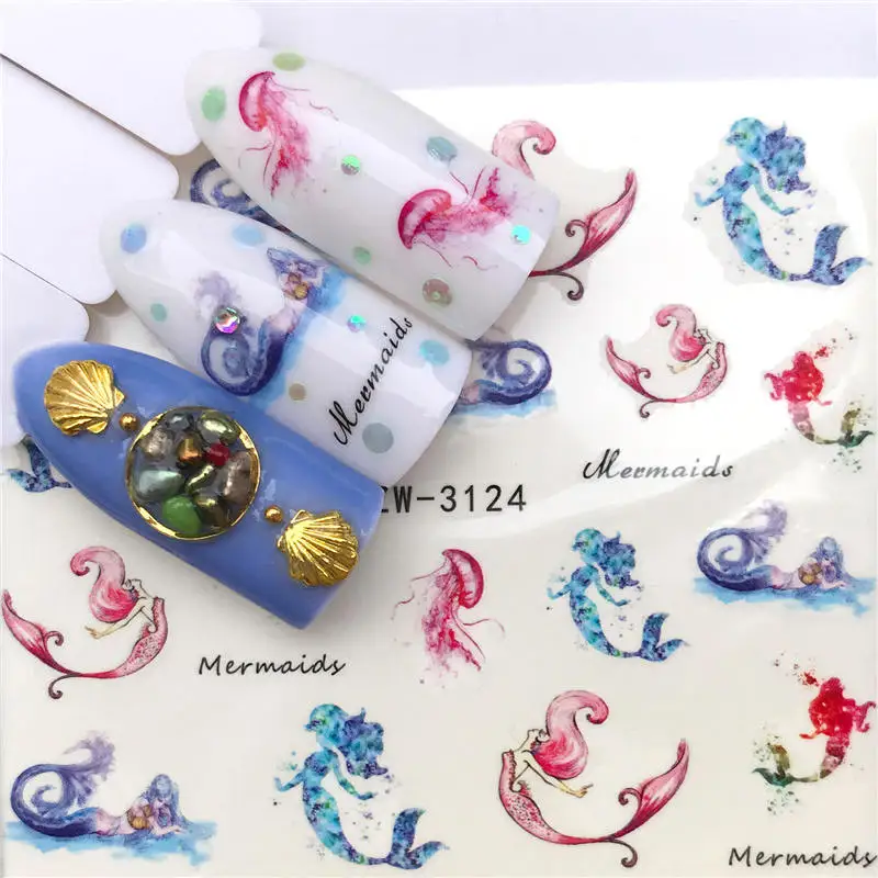 YWK Новое поступление Рождественская серия водная наклейка животные/Фламинго/цветок 3D маникюрная наклейка для ногтей водная наклейка