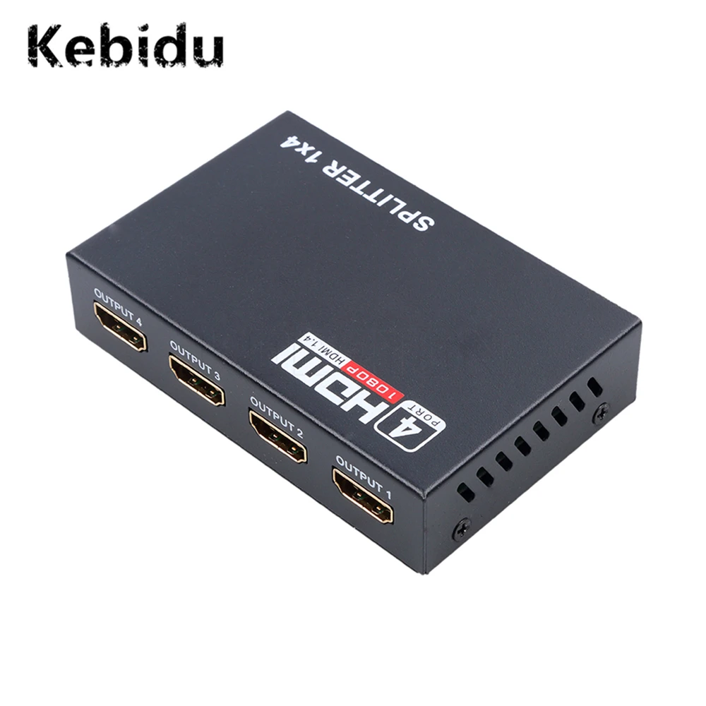 US Plug 110-240v HDMI Switch 1.4 Splitter,HDMI Splitter Audio Video 1x4 HDMI Repeater Switch Box Hub 2160P//30HZ 110-240v