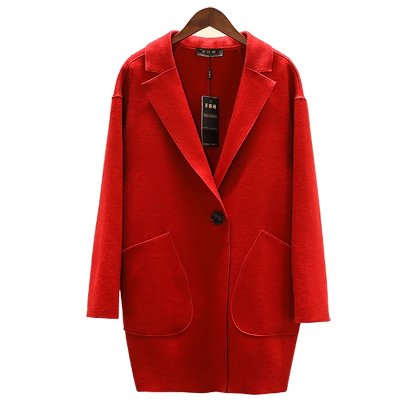Двухстороннее кашемировое пальто, осеннее и зимнее женское тонкое пальто большого размера, тонкое шерстяное пальто и длинные секции JQ02