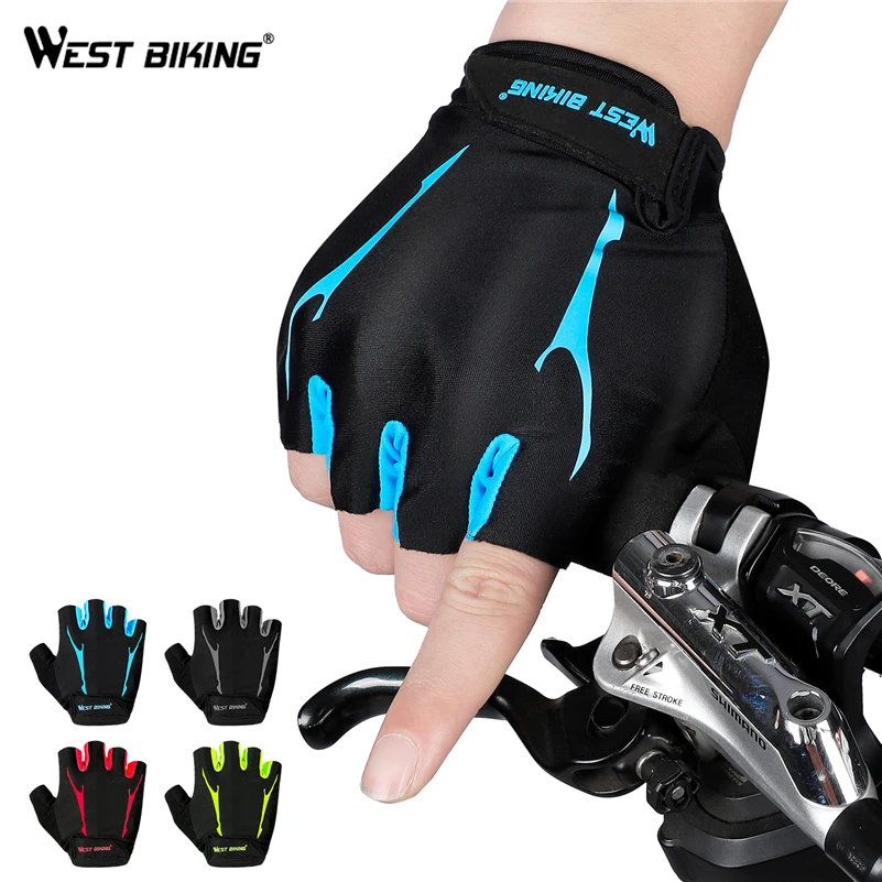 WEST BIKING велосипедные перчатки без Пальцев Гель Спортивные Перчатки