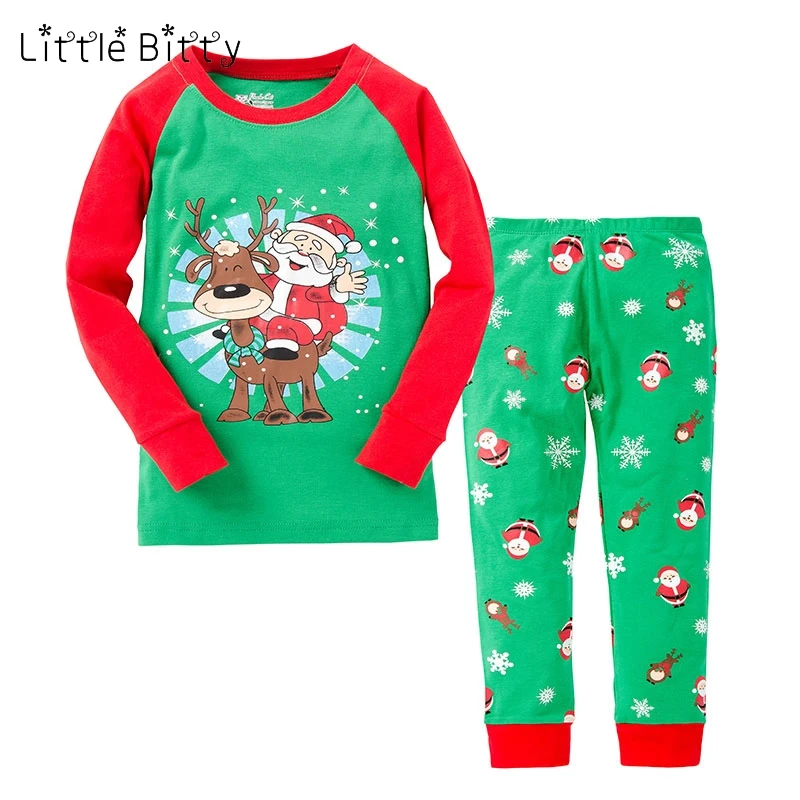 

2019 Baby Christmas Pajama Pijama Unicornio Infantil Christmas Pajamas for 2-8 Years Pyjama Fille Kids Xmas Pyjamas Santa Claus