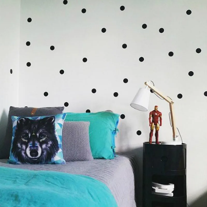 DIY Съемные Виниловые наклейки на стену в горошек, Детские фрески для спальни, обои для детей, домашний декор