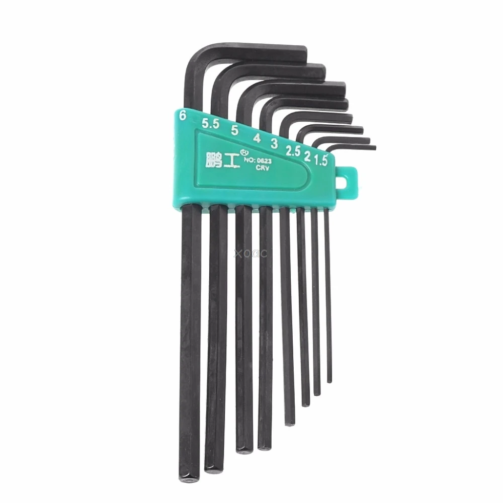 

8Pcs/Set 1.5mm-6mm Hexagon Hex Allen Key Wrench Kit Spanner Repair Hand Tools May08 Dropship
