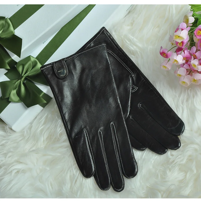 Women Touchscreen Gloves Fashion Real Genuine Leather Winter Plus Velvet Driving Touch Glove Promotion Free Shipping EL033PN1