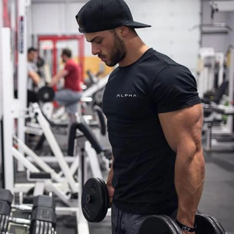 2018 New Men cotton T-shirt summer Short Sleeve tshirt male Jogger Solid O-Neck Casual gyms Fitness slim Tees tops Man clothing 2018 New Men cotton T-shirt summer Short Sleeve tshirt male Jogger Solid O-Neck Casual gyms Fitness slim Tees tops Man clothing