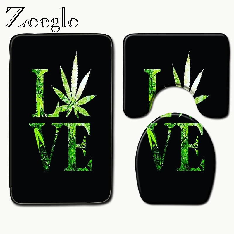 Zeegle 3D Печатный коврик для ванной комнаты ковер душевой крышка унитаза коврики