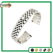 Pulseira de Aço inoxidável Watch Band para Orientar 18mm 20mm 22mm Homens mulheres De Metal Cinto Cinta de Pulso Pulseira Laço Preto Prata + Pin