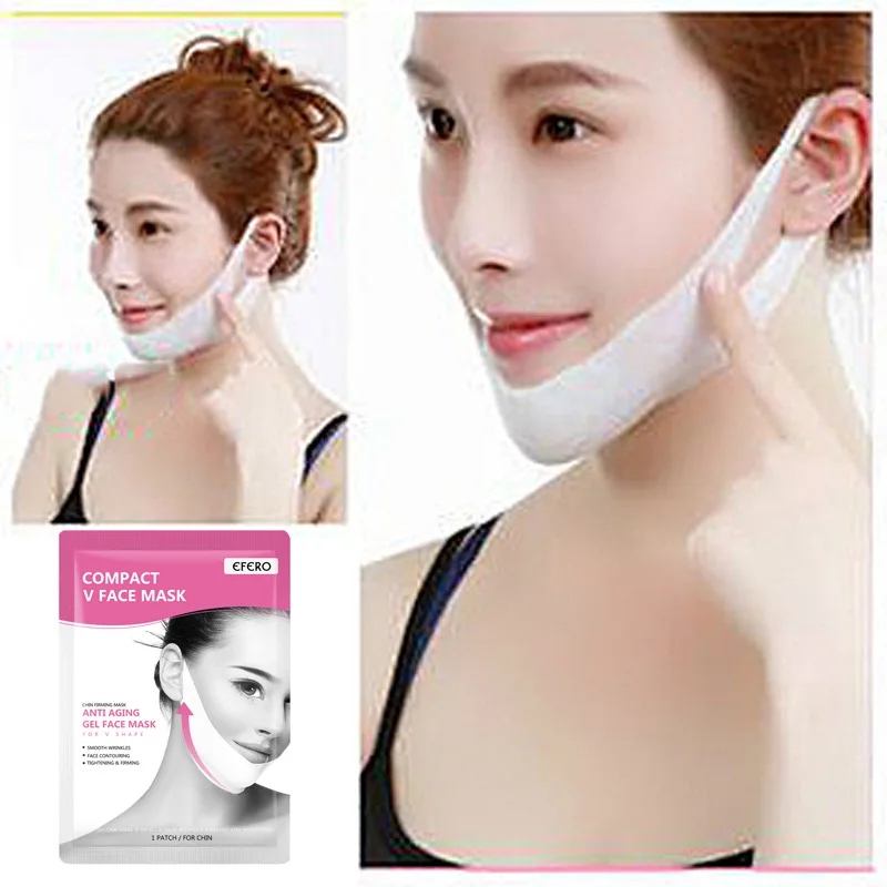 1pcs 4D Double V Face Shape Tension Firming Mask Paper Slimming Eliminate Edema Lifting Firming Thin Masseter Face Care Tool