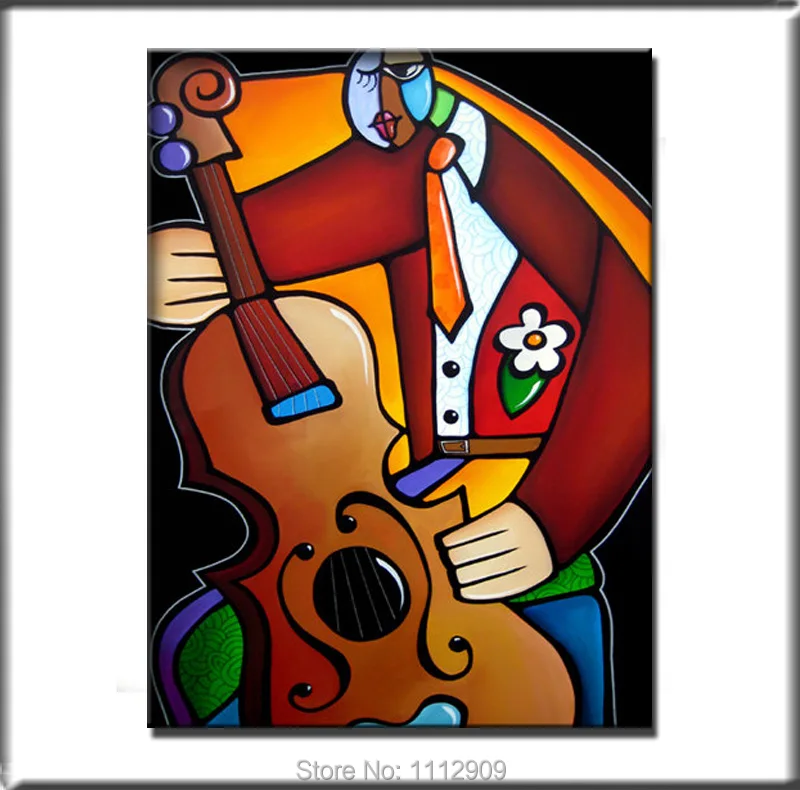 Free Shipping Hand painted Modern Music Pop art oil paintings on canvas