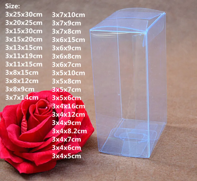 

Transparent Plastic Gift Box Package Square Case Jewelry Candy Chocolate Packing PVC Clear Boxes For Birthday Party Favor