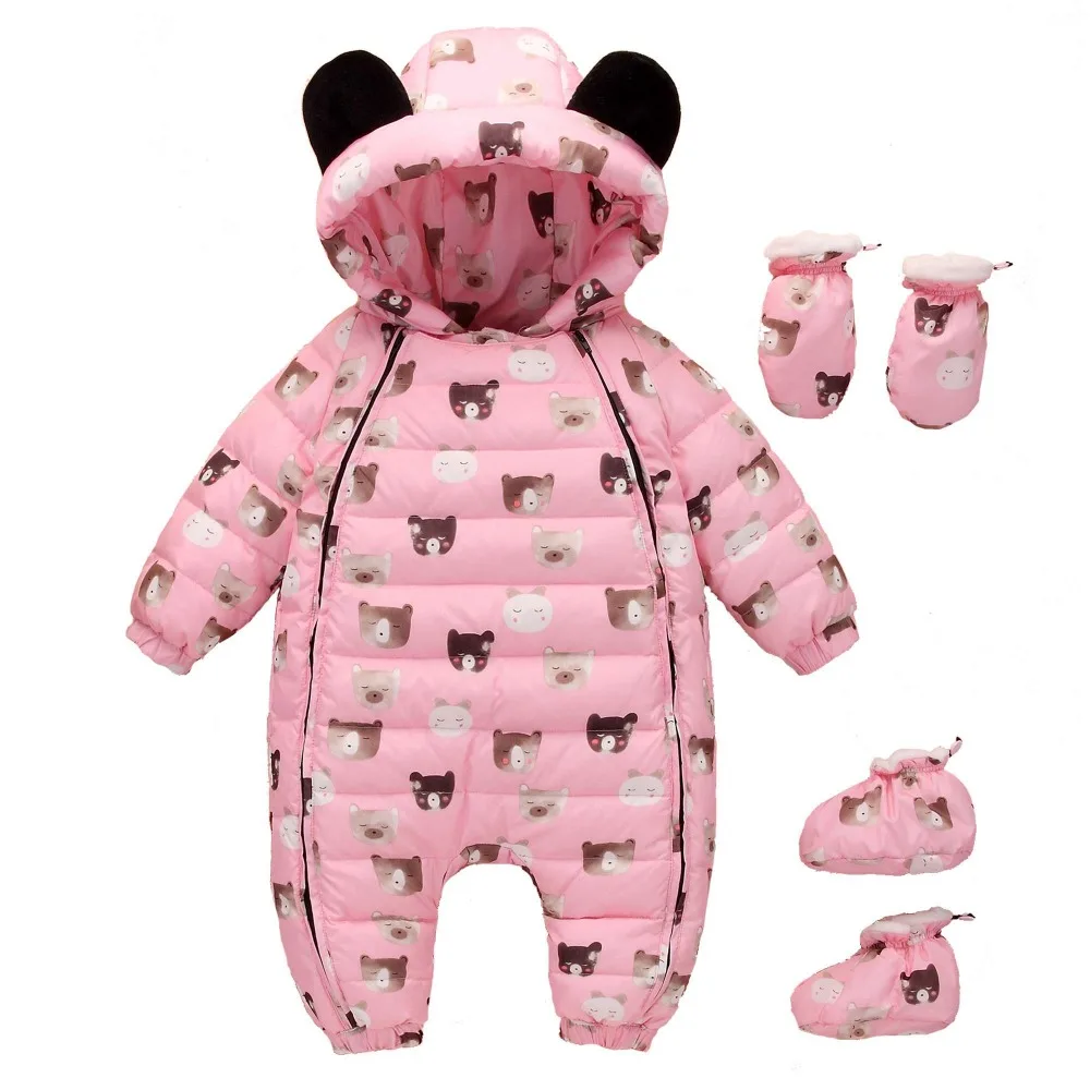 Зимний теплый комплект одежды для новорожденных мальчиков и девочек толстый