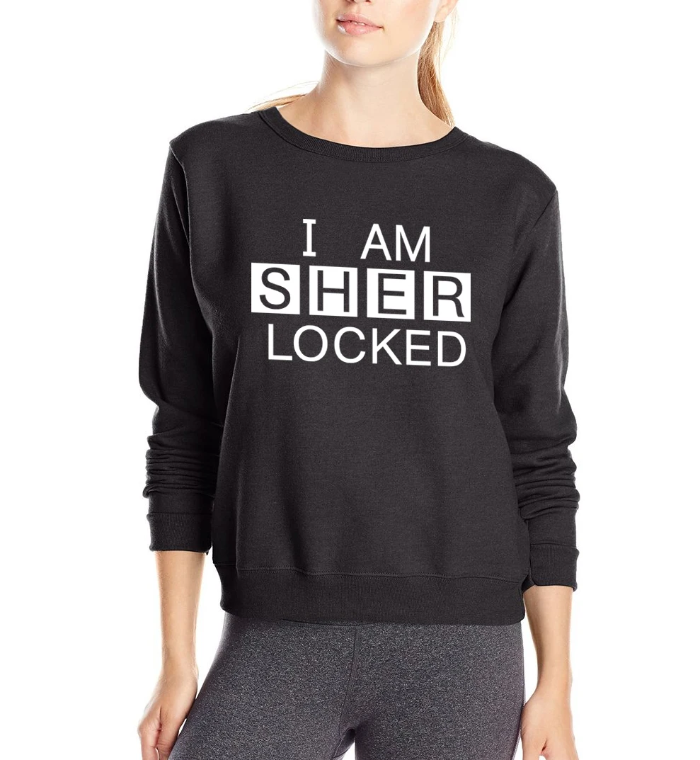 Женская толстовка с надписью I Am Sher locked из флиса для любителей фильмов Шерлок