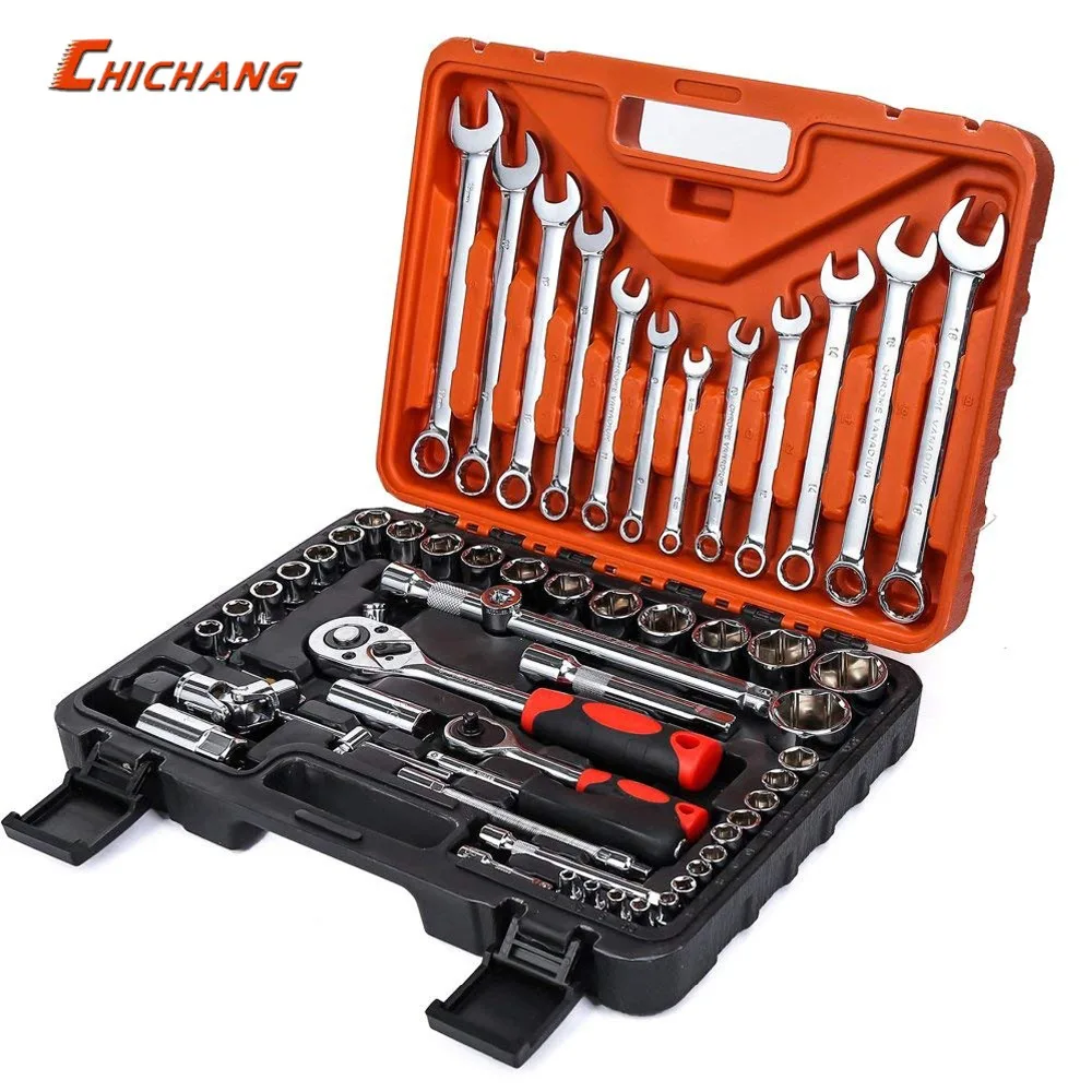 

61piece auto repair kit, the multifunctional socket wrench a wrench of the set combination ratchet and drive torque wrench set