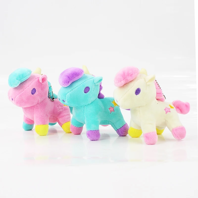 

12cm 3styles cute twin stars unicorn plush keychain cartoon doll toy colorful little kawaii soft stuffed animal cotton plush toy