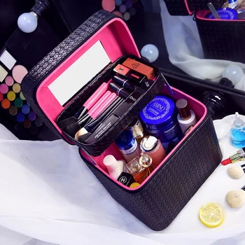 2019 Double layer Brand Women Cosmetic bag Large Capacity Travel Cosmetic Organizer Zipper Portable Trunk Make Up Bags
2019 Double layer Brand Women Cosmetic bag Large Capacity Travel Cosmetic Organizer Zipper Portable Trunk Make Up Bags