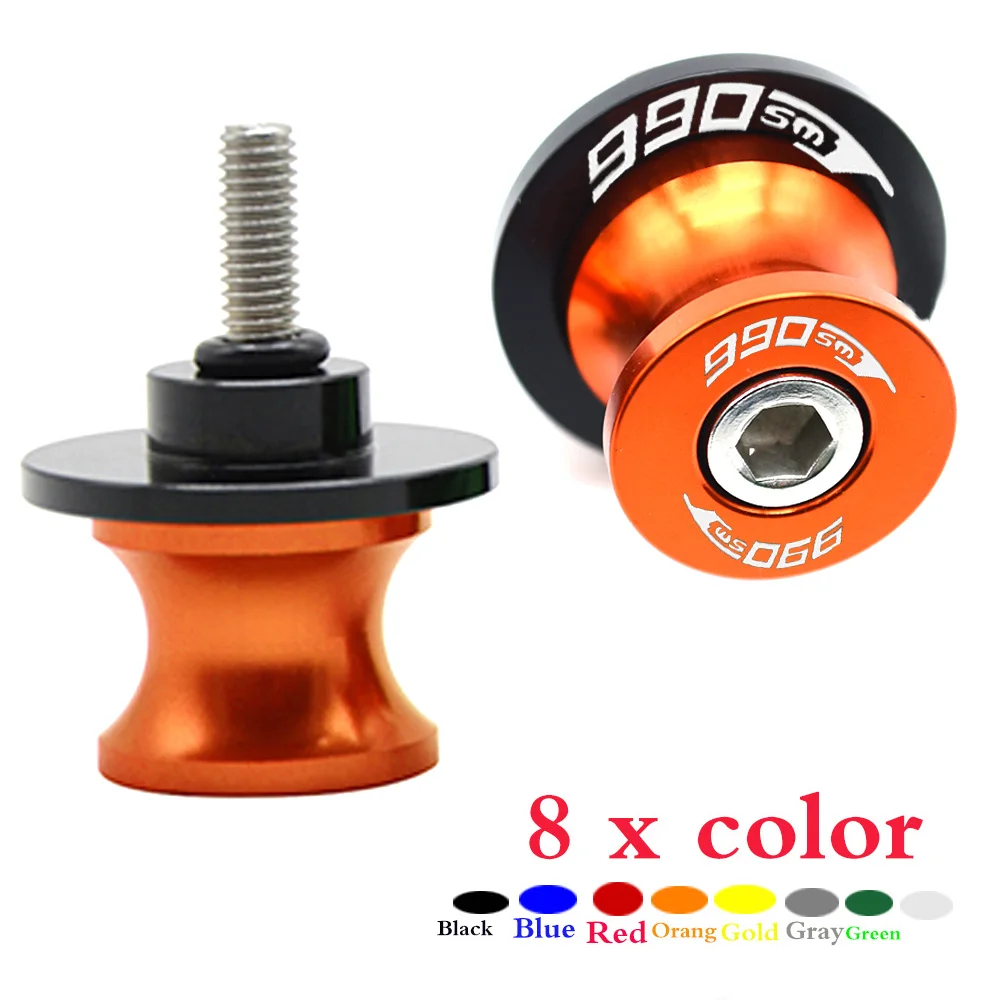 

For KTM 990 SMT 990SMT 2009-2013 2012 2011 2010 Motorcycle Accessories Swingarm Spools slider M10 0.393inch stand screws LOGO