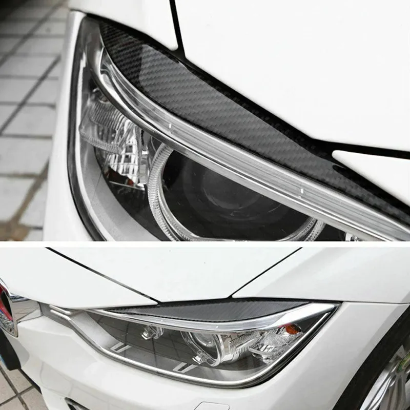 

For 12-18 BMW F30 3 SERIES 4DR 328i 335i 340i Carbon Fiber Headlight Eyebrows Eyelids