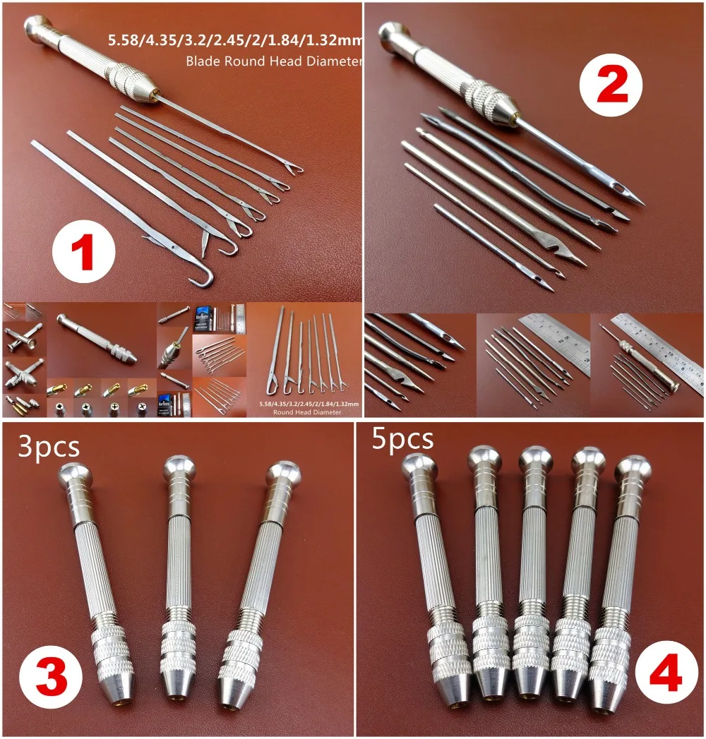 4 вида шитье из кожи Awl замок царапины вязание крючком язычок защелки иголка универсальная ручка инструмент-Шитье резьба штемпелюя