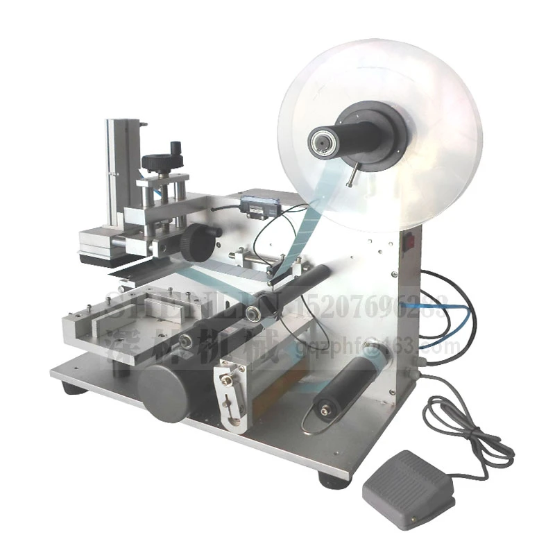 Square bottle labelling machine pneumatic label applicator semi-automatic can labeller,coding sticking packaging tool sticker