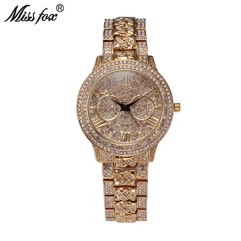 

Miss Fox Gold Grils Wrist Watch Fashion Brand Waterproof Relogio Feminino Dourado Timepiece Women Roman Numerals Cheap Watches