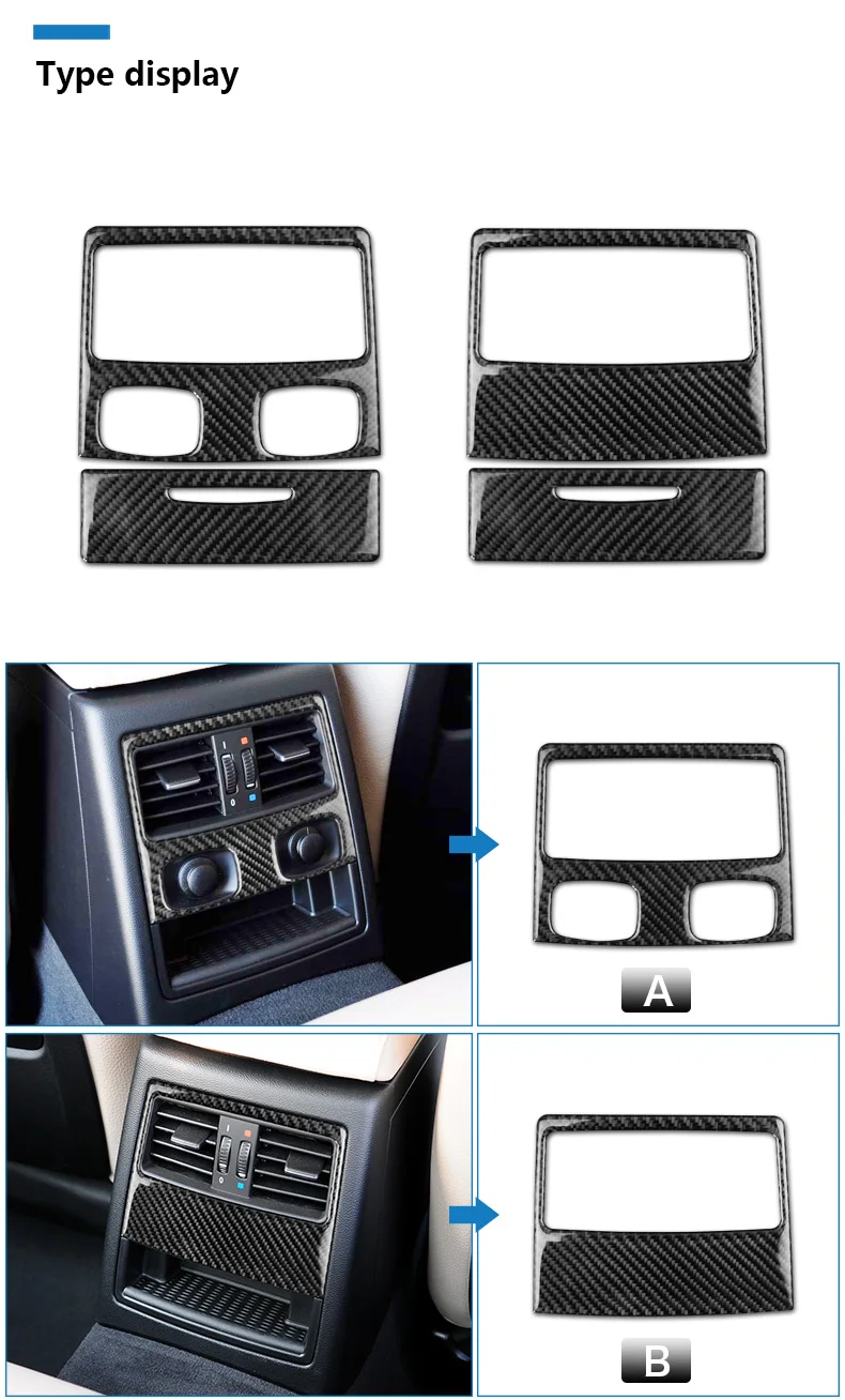 BMW E90 3 Series Accessories 2005-2012 Carbon Fiber Car Interior Rear Air Conditioning Outlet Vent Cover Trim Decor (2)