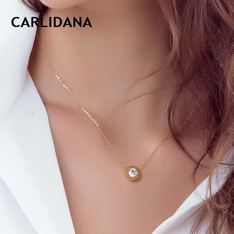 

Classic Zircon Pendant Necklace For Women Rose Gold Color Stainless Steel Charming Necklace With Roman Letters Jewelry CARLIDANA