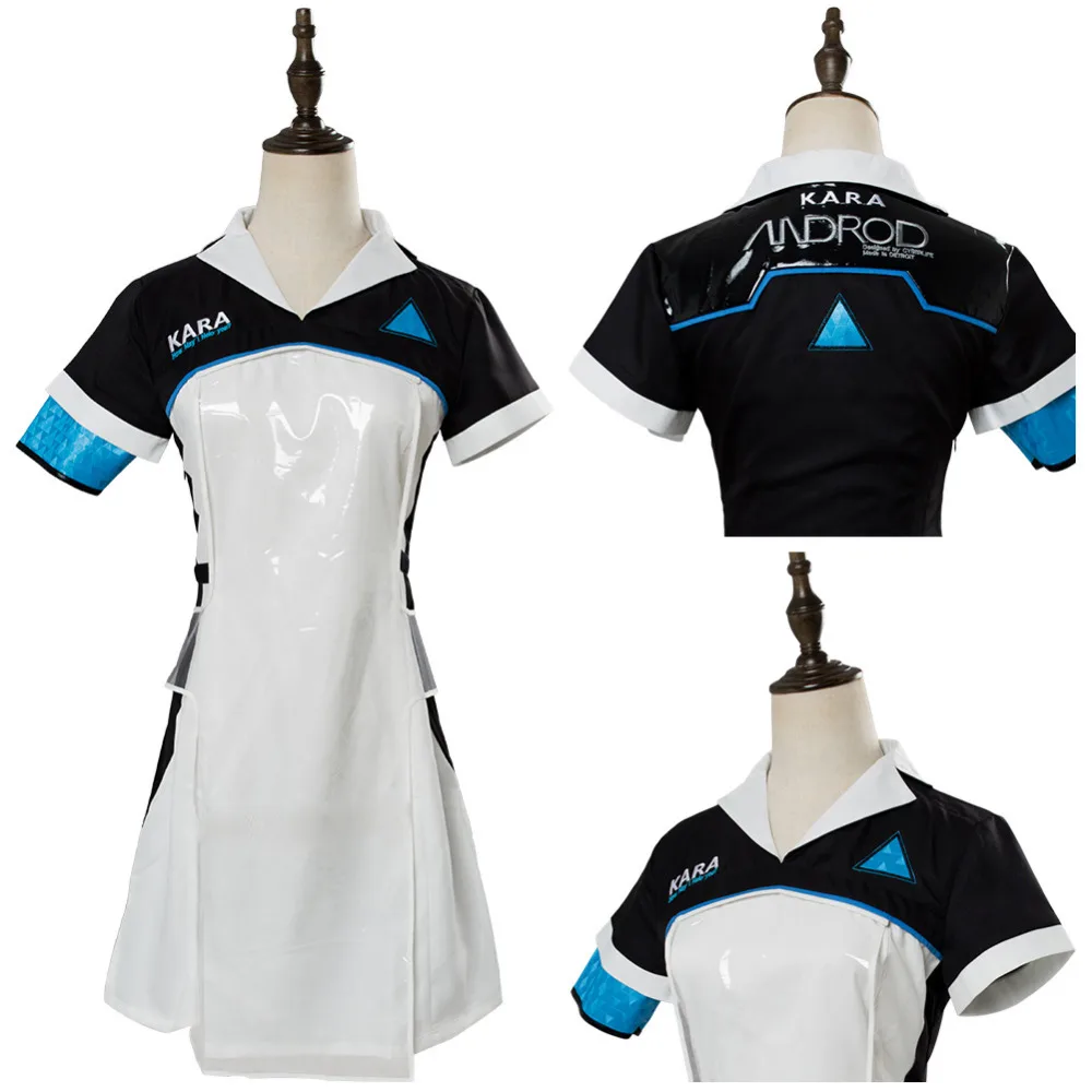 

Cosplay Costume Detroit: Become Human Kara AX400 Cosplay Costume Android Uniform Dress+Apron Halloween Carnival Costumes