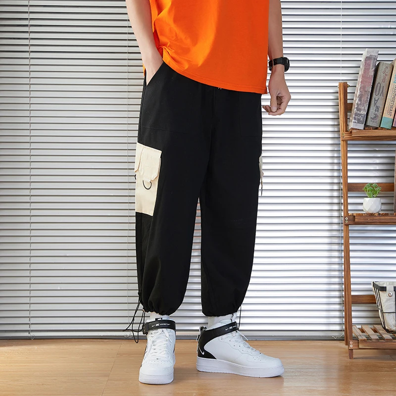 Plus Size 5XL Pockets Men's Harem Hiphop Loose Pant Cotton Casual Jogger Fashion Trousers Male Clothing
