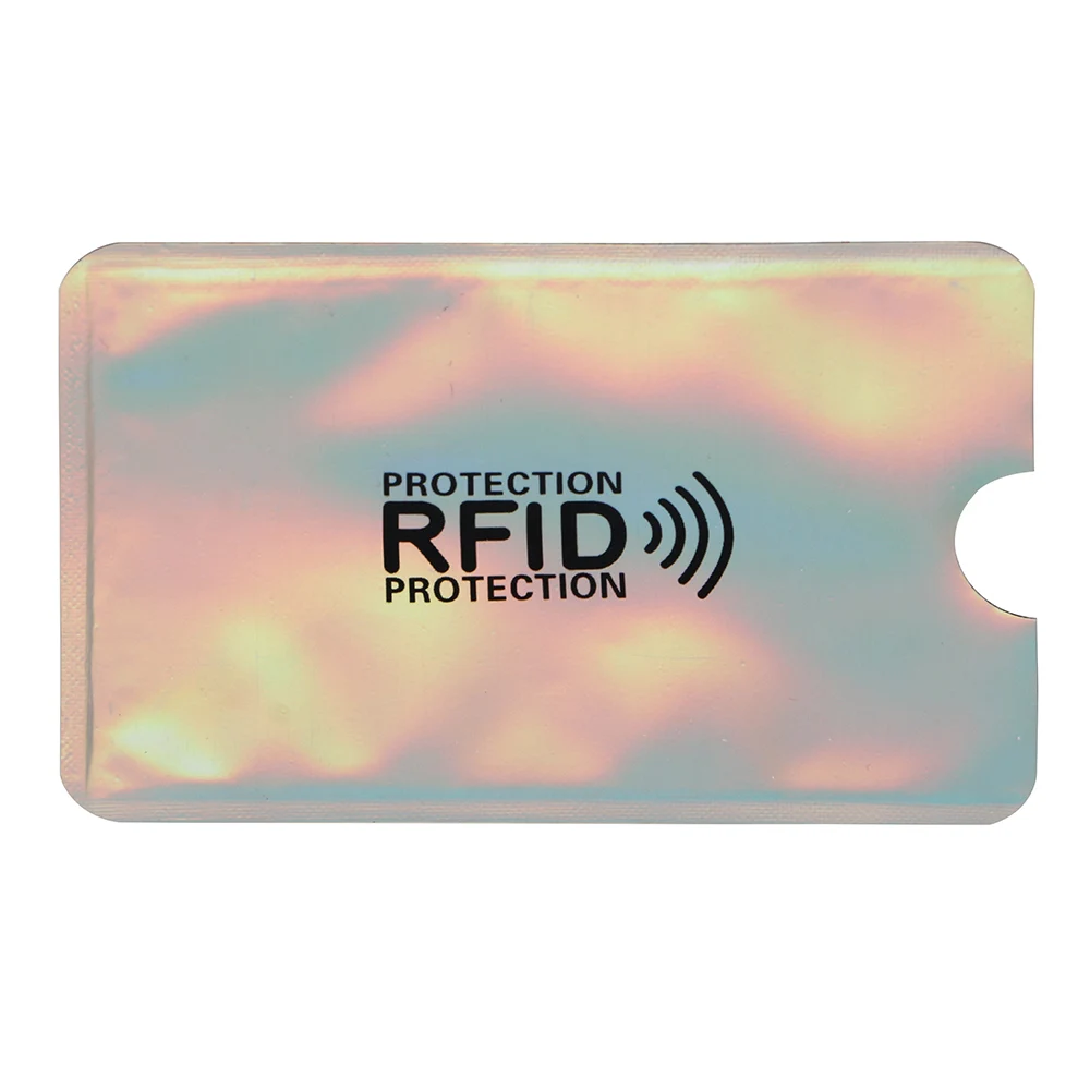 5 шт., защита для ID карты, кредитных карт, сумка-держатель для карт, защита от rfid, NFC, блокирующий считыватель, 9,1*6,3 см, алюминиевые сумки для хранения - Цвет: Silver