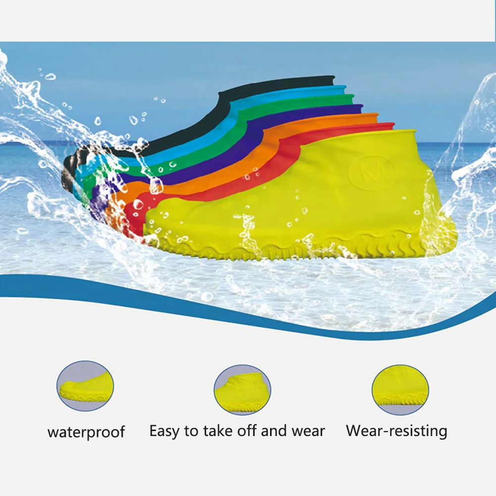 

1 Pair Rain Boots Hiking Outdoor Camping Waterproof Protector Anti Slip Climbing Shoe Covers Silicone Elastic Stretch Solid