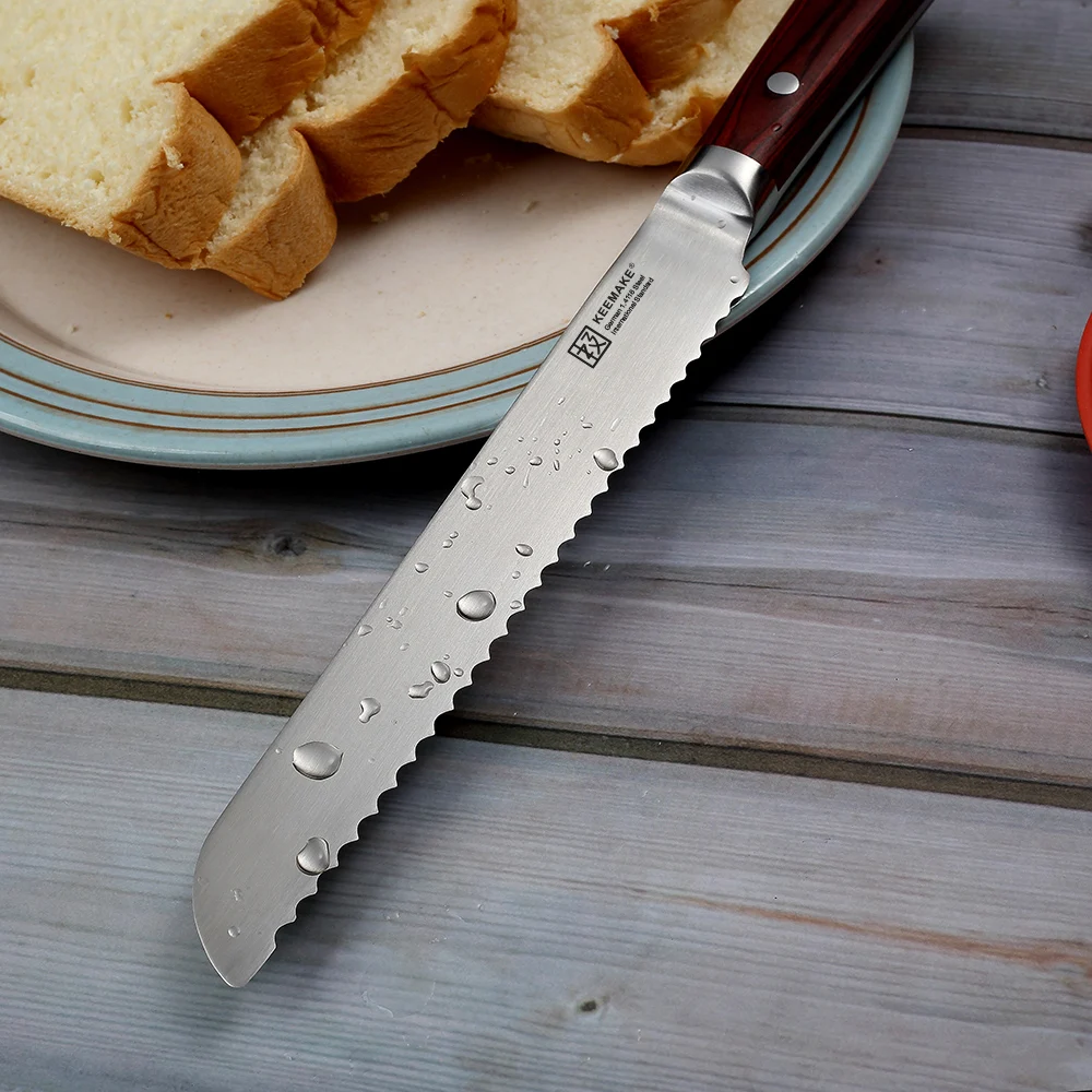 Высокое качество SUNNECKO " нож для хлеба для завтрака Рождественский подарок немецкие 1,4116 стальные лезвия кухонные ножи цветная деревянная ручка