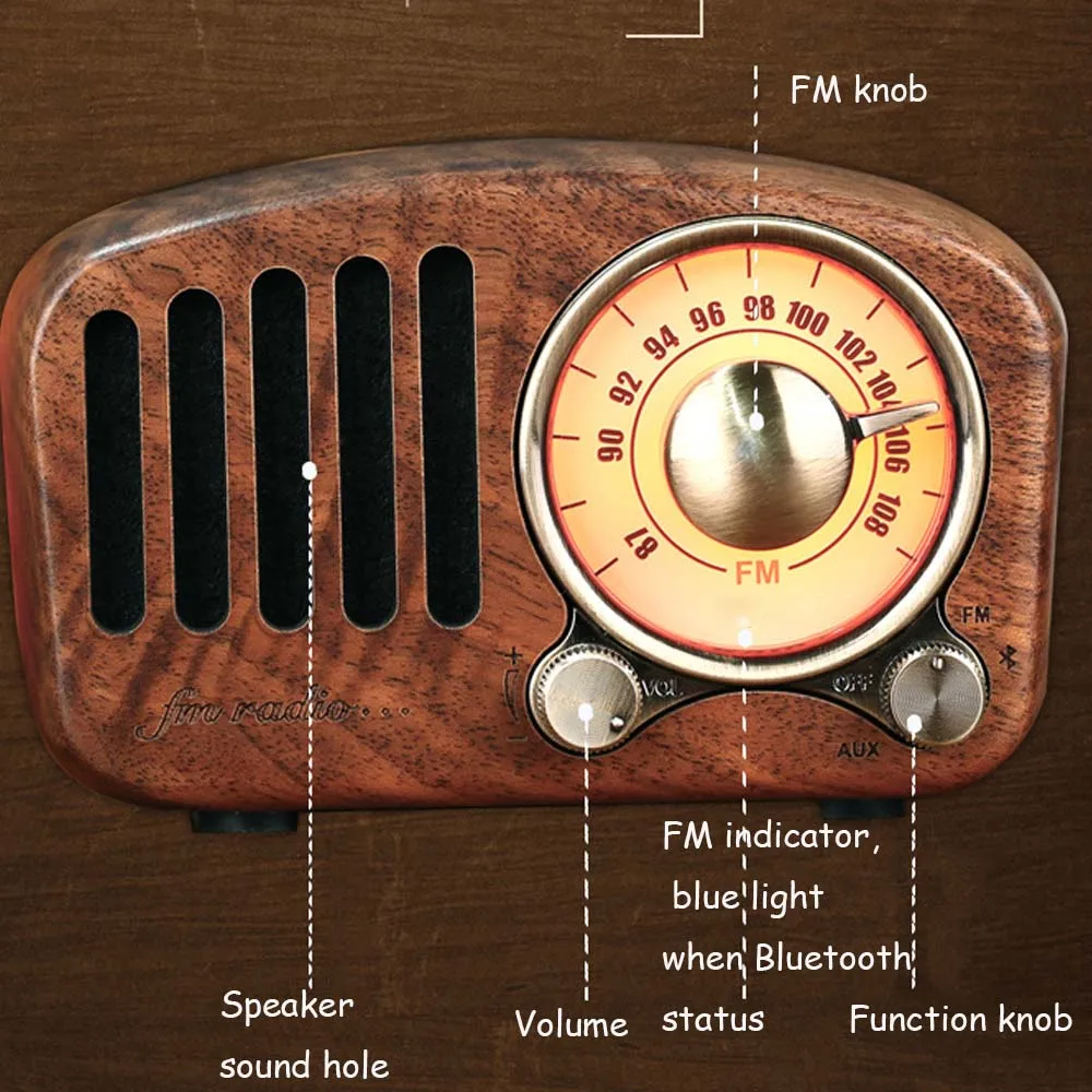 JINSERTA деревянный Bluetooth динамик портативный беспроводной динамик s с FM радио Поддержка TF карта AUX воспроизведение сабвуфер музыкальный плеер