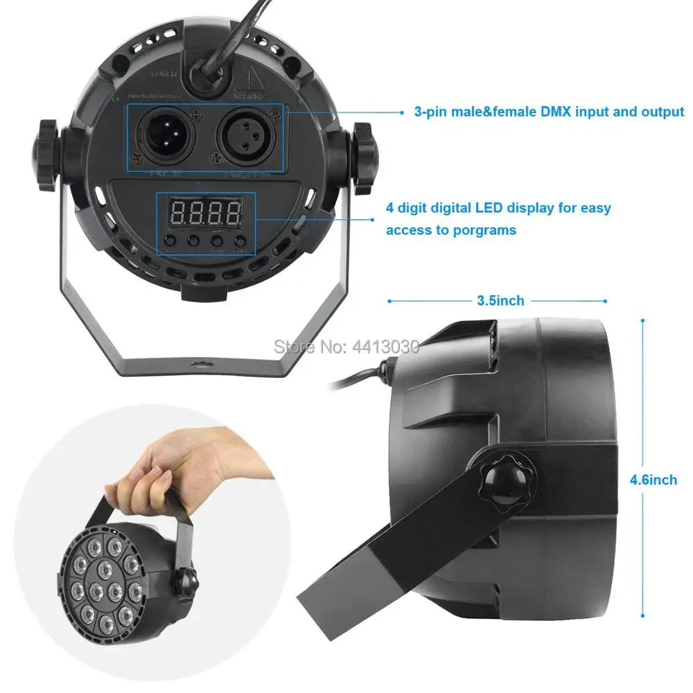 Светодиодный Par 12x3 Вт RGBW плоский светильник с DMX512 для дискотеки DJ цветной сценический светильник ing