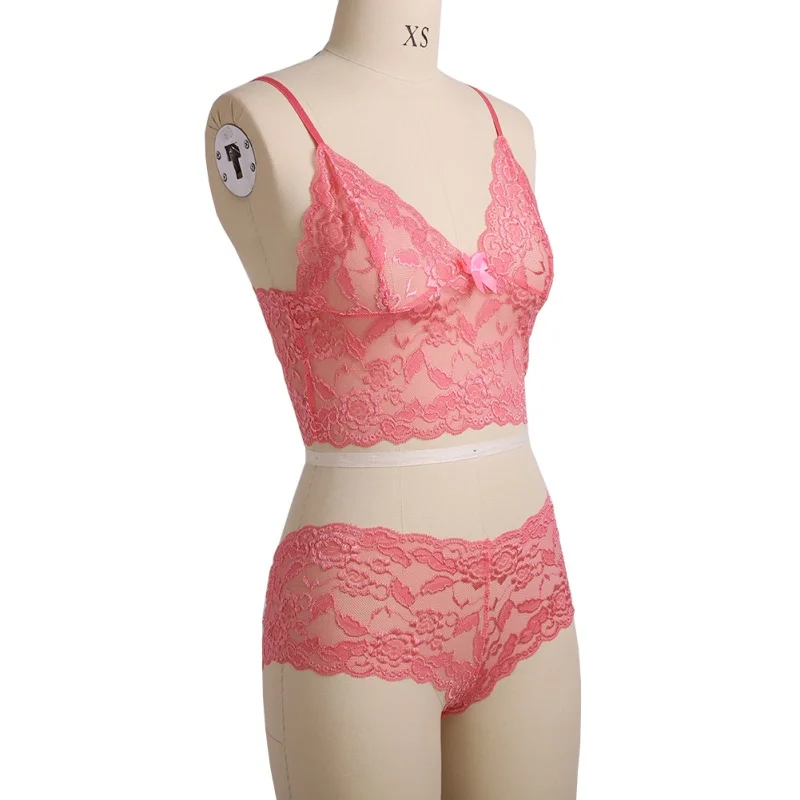 Lace Sexy Bra Set Push Up Seamless Embroidery Bralette Erotic Lingerie Plus Size S-5XL Transparent Women Underwear Sets