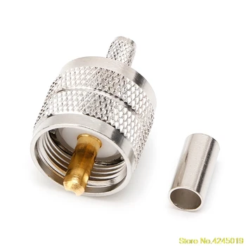 

High Quality New 10PCS UHF Male PL259 Plug Crimp RG58/142 LMR195 RG400 Screwed Coupling Connector