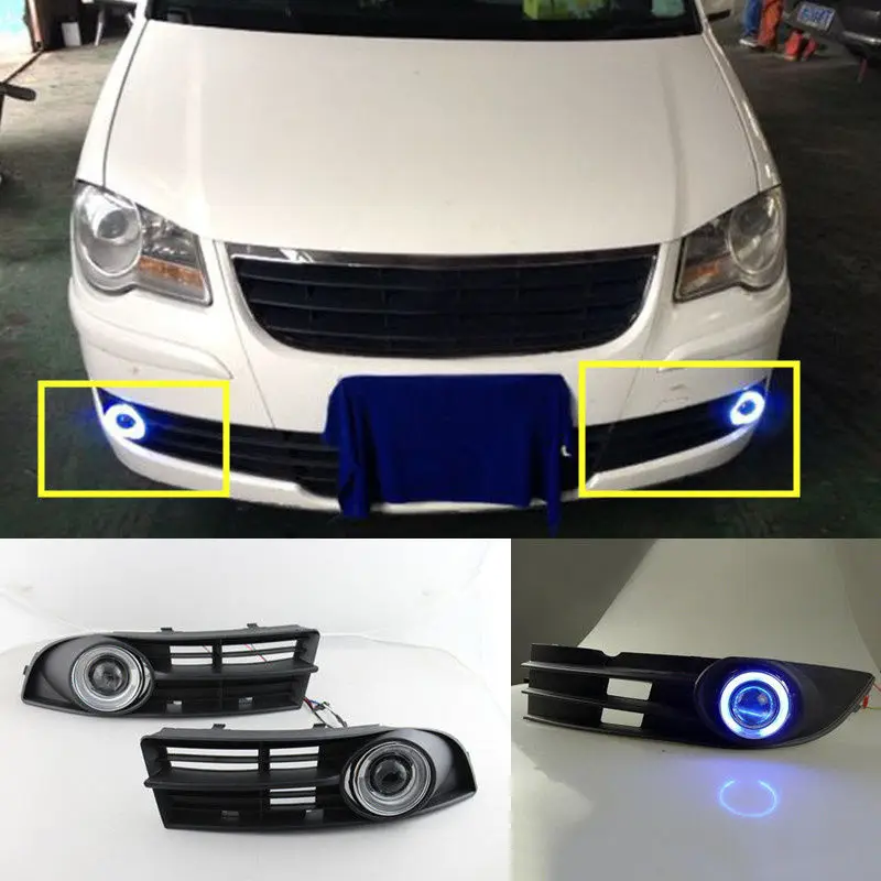 

A Pair White+Blue Daytime Running+Angel Eyes For VW Touran 2008-2010