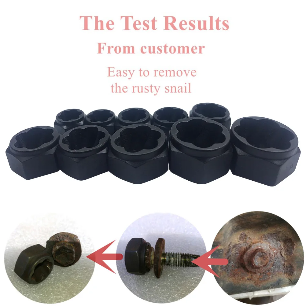 

10Pcs Damaged Nut Bolt Remover Stud Extractor Set Bolt Removal Kit GHS99