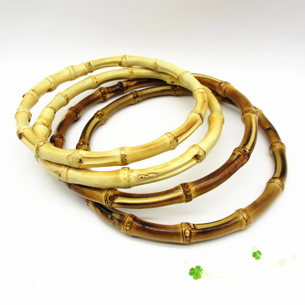 

13cm 15cm Round Bamboo Bag Handles For Handcrafted Handbag Replacement DIY Accessories For Bags Quality Bag Handles Anse De Sac