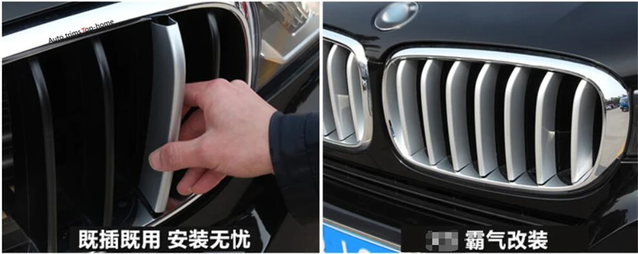 

Yimaautotrims Front Grille Grill Cover Trim Fit For BMW X5 F15 2014 2015 2016 2017 / X6 F16 2015 2016 2017 2018 ABS
