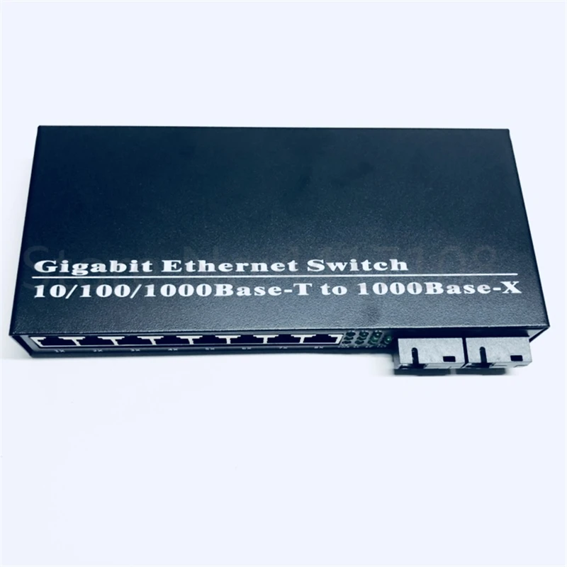 8UTP& 2SC 10/100/1000M Gigabit Ethernet-коммутатор Ethernet волоконно-оптический медиа конвертер одиночный режим 8* RJ45 UTP локальной сети) и 2* SC волокно Порты и разъёмы