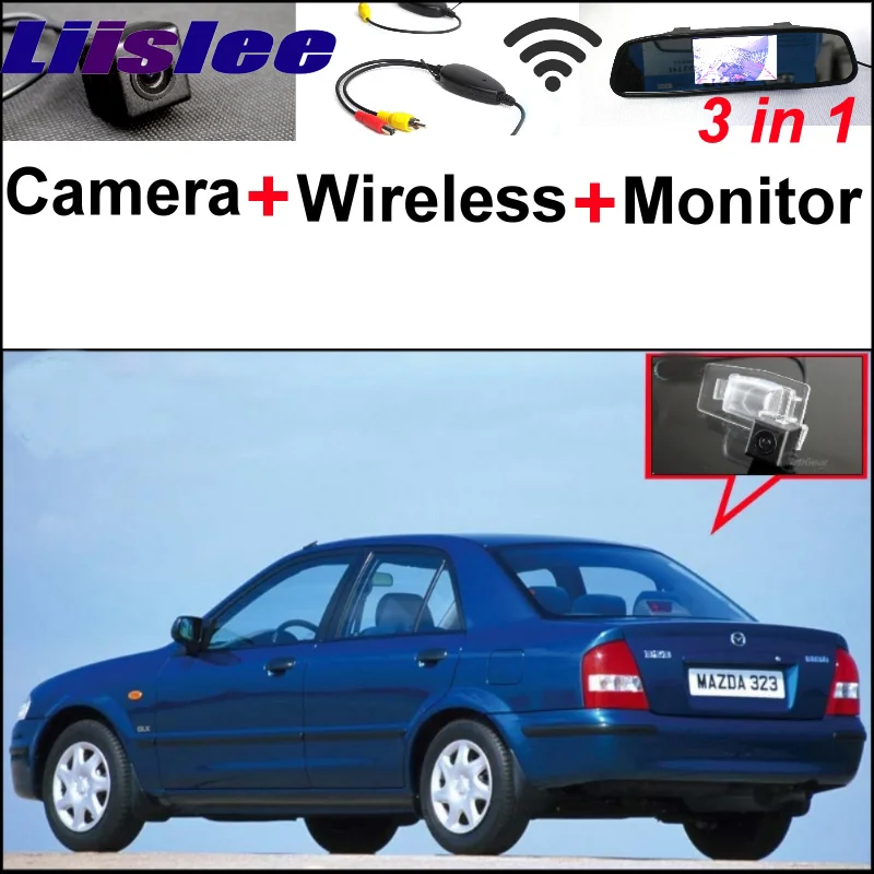

3 in1 Special Rear View Camera + Wireless Receiver + Mirror Monitor Easy Backup Parking System For Mazda 323 Familia Allegro