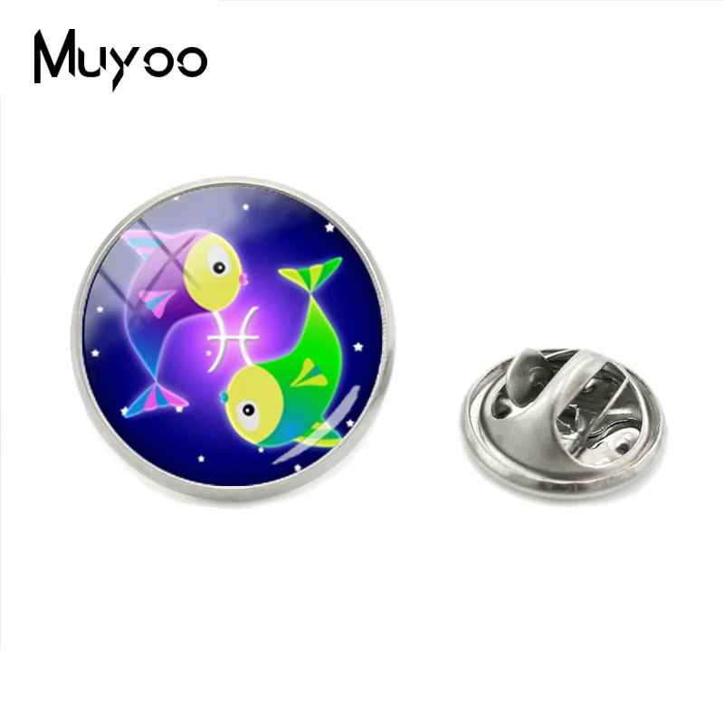 

12 Lovely Cartoon Horoscope Scorpio Sagittarius Jewelry Lapel Pins Libra Gemini Pisces Zodiac Jewelry Crown Collar Pins