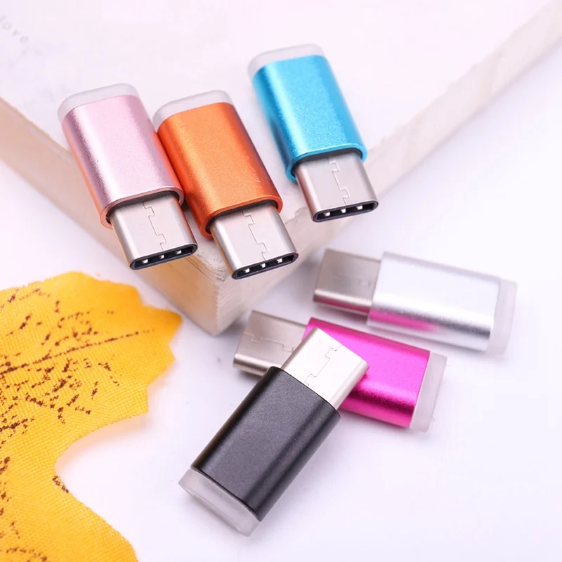 Colorful USB Type C Male Connector to Micro USB Female Converter USB-C Type-C Adapter