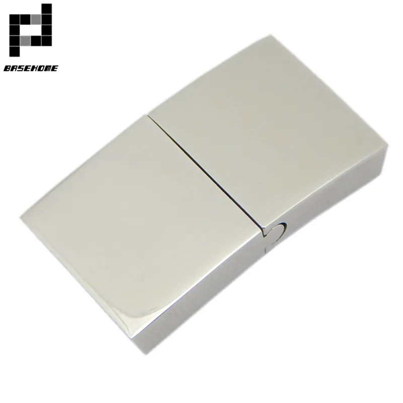 

BASEHOME 1pcs Stainless Steel End Hook Clasp Magnetic Clasp for Flat Leather Cord DIY Bracelets Jewelry Connectors