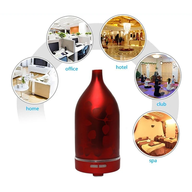 3D стеклянный Ароматерапевтический ароматизатор, увлажнитель воздуха для дома и офиса, яркий великолепный Ночной светильник, увлажнитель